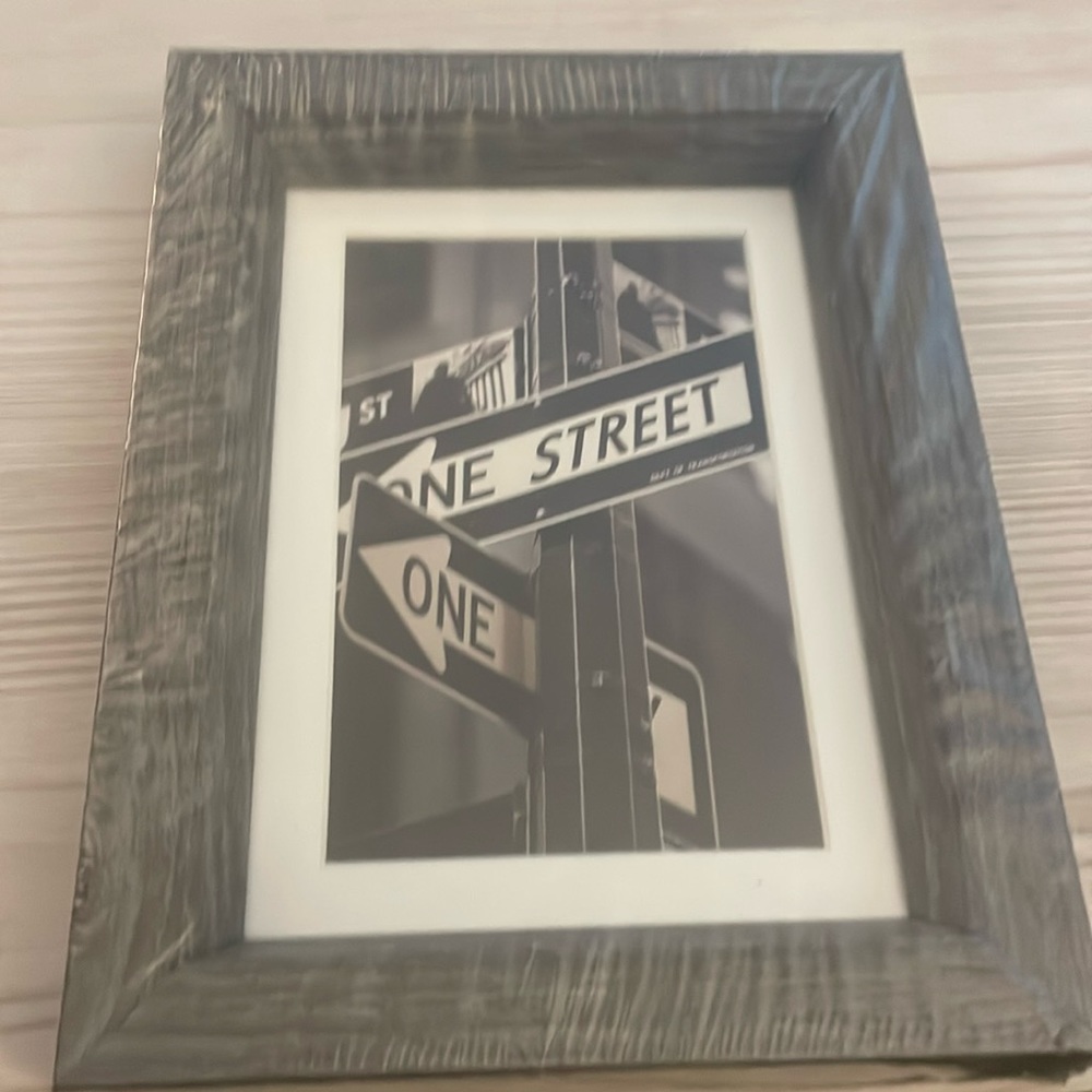 Set of 2 picture frames. Grey wood finish